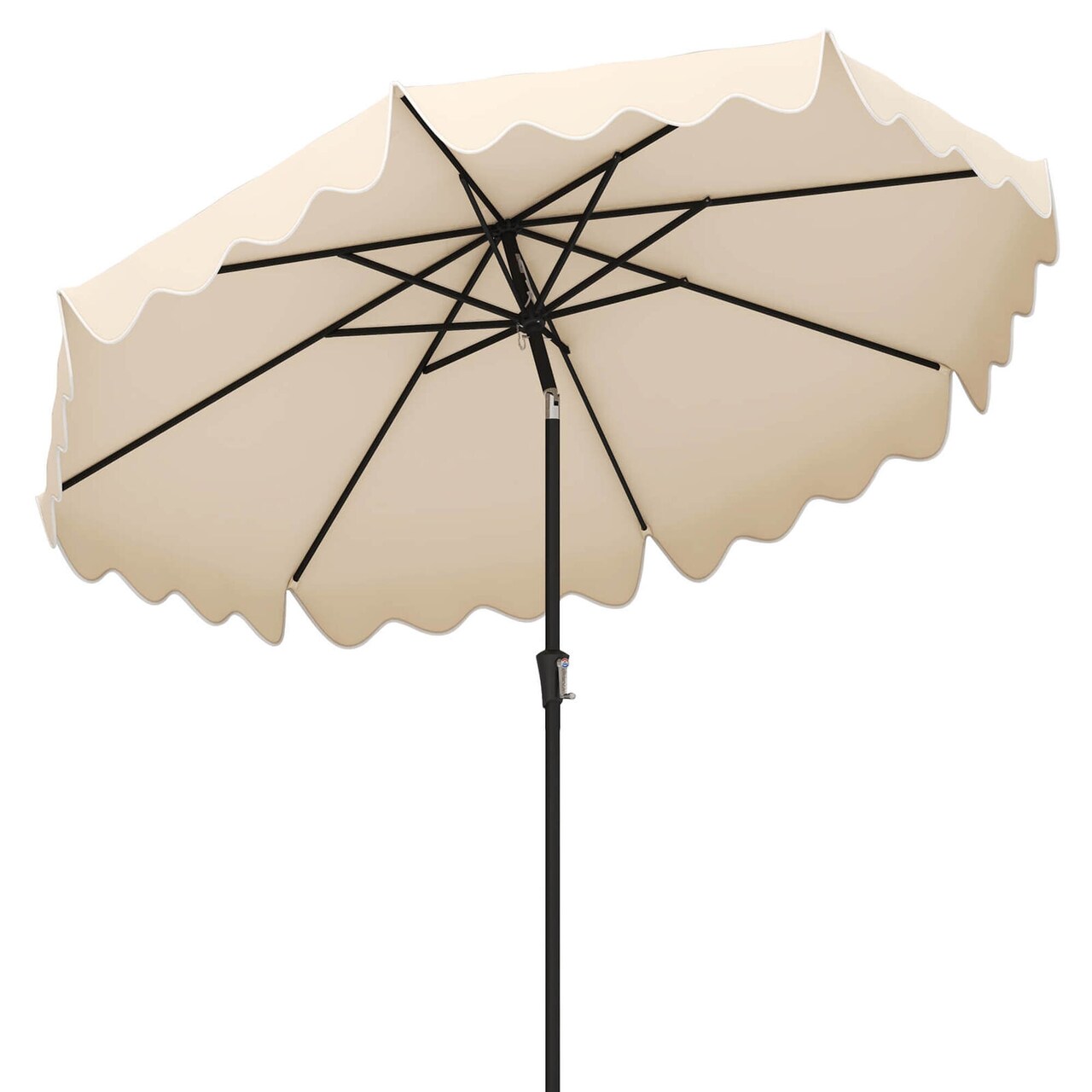 Costway 9 FT Patio Umbrella 2-Tier Market Table Umbrella with Sun-Protective Canopy Beige/Navy/Gray/Brown/Turquoise